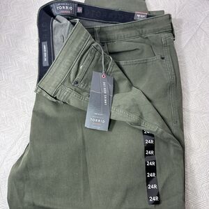 NWT Torrid Sky‎ High Skinny Jeans Buttonfly Size 24R Olive Green Stretch Waist